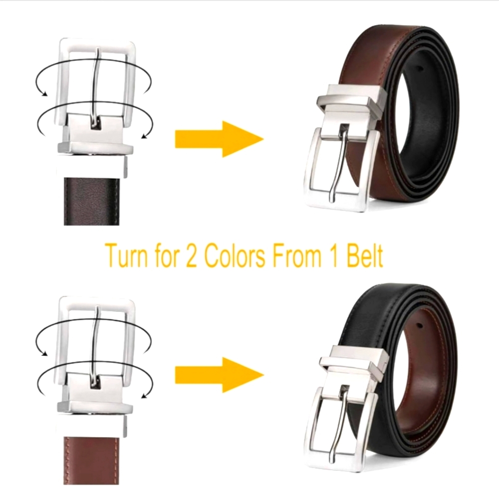 Bulliant Reversible Adjustable Black Brown Belt Sz 40-42